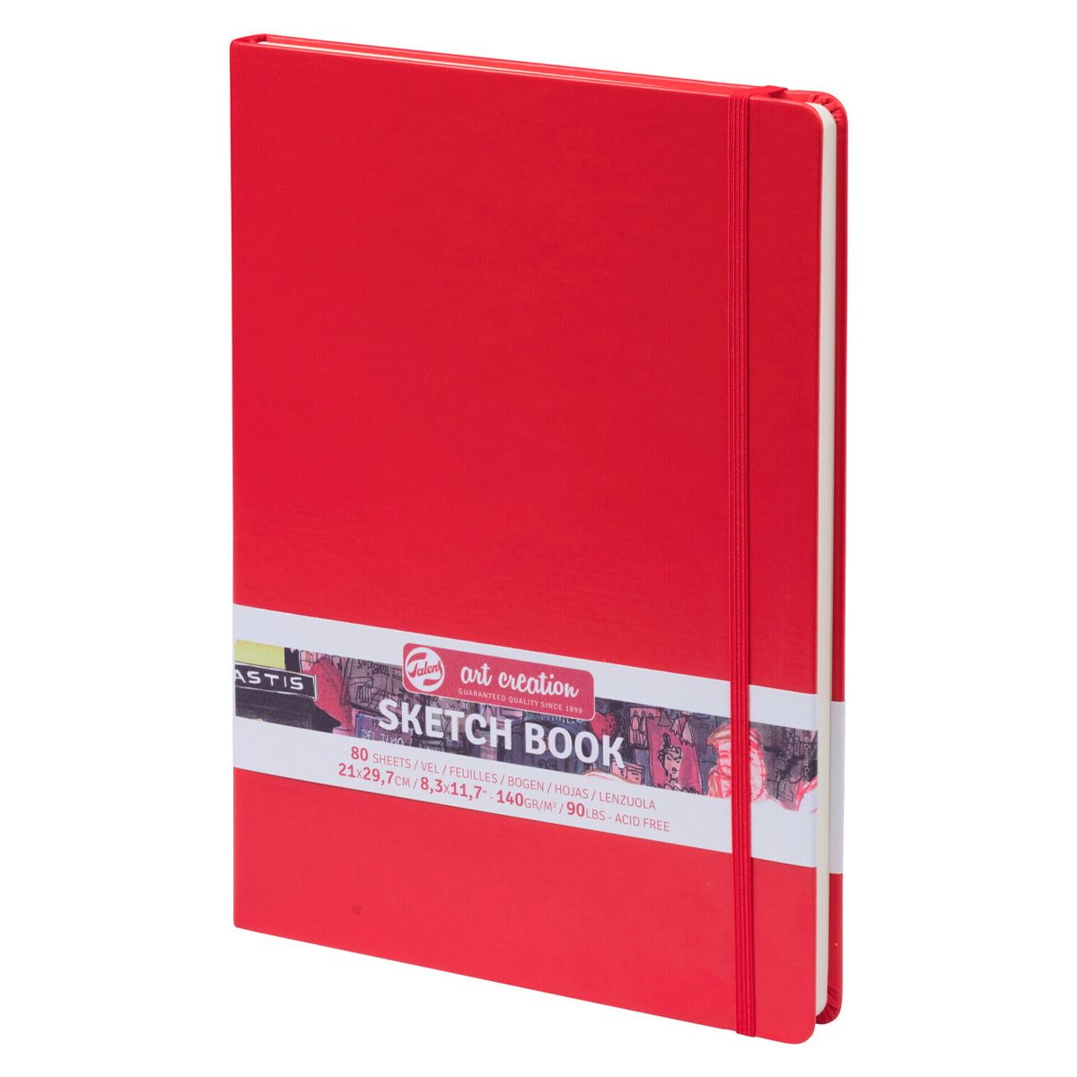 ART CREATION - Libreta Sketchbook Roja Lisa 140grs 80hjs 21x29cm