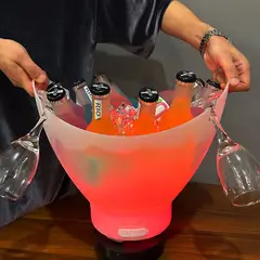 MR ICE BUCKET - Hielera Cubeta Parlante Bluetooth Luz Led Fiesta Hogar Bar