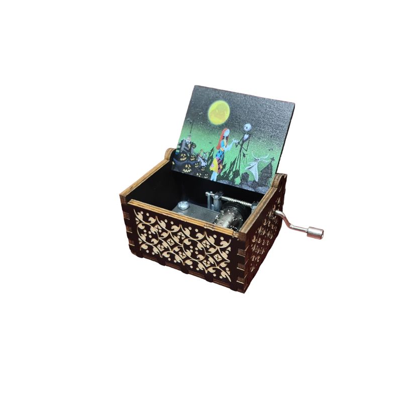 GENERICO - Caja Musical de Halloween  Grabado en Madera
