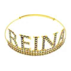 GENERICO - CORONA METALICA REINA DORADA X1UNI