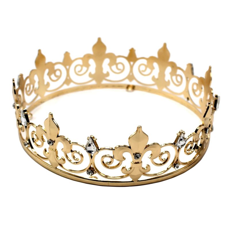 GENERICO - CORONA METALICA GRUESA REY DORADO X1UNI