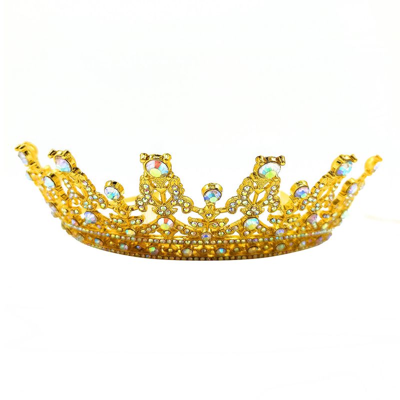 GENERICO - CORONA TIARA METALICA REINA DORADO X1UNI