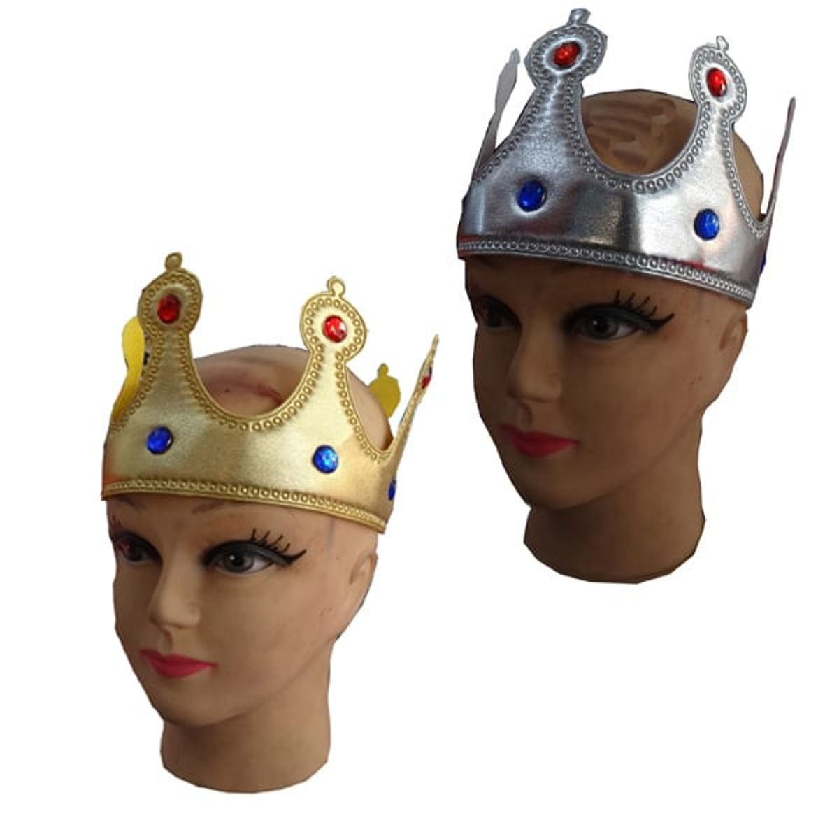 GENERICO - CORONA TELA REY DORADO/PLATEADO X 1 UNI