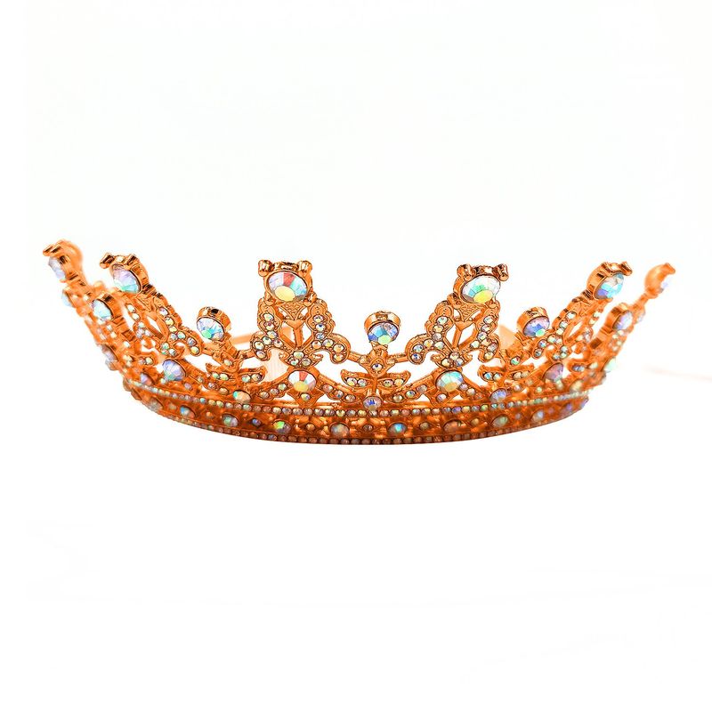GENERICO - CORONA TIARA METALICA REINA ROSE GOLD X1UNI