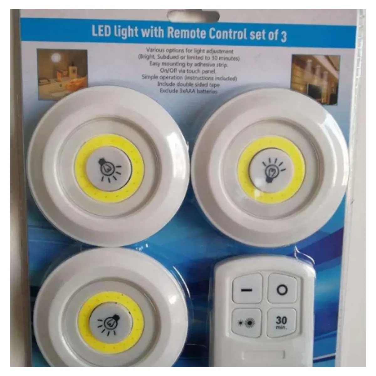 GENERICO - Set 3 Luces LED + Control Remoto