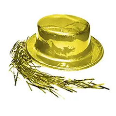 GENERICO - GORRO CHAPLIN CUADRADO BRILLANTE PELO DORADO X12 UNI