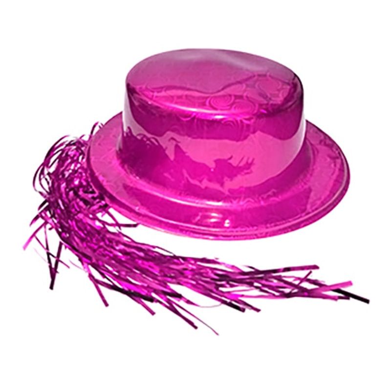 GENERICO - GORRO CHAPLIN CUADRADO BRILLANTE PELO FUCSIA X12 UNI