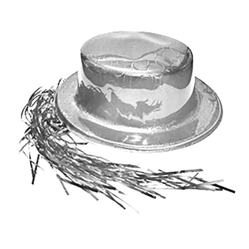 GENERICO - GORRO CHAPLIN CUADRADO BRILLANTE PELO PLATEADO X12 UNI