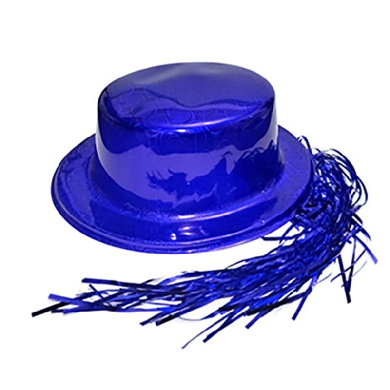GENERICO - GORRO CHAPLIN CUADRADO BRILLANTE PELO AZUL X12 UNI