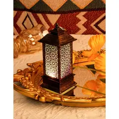 MROTTO - Lámpara Adorno Decorativa Estilo Marroquí con Luz LED – 13 cm