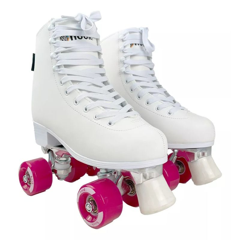 GENERICO - Patínes Artístico Quad Hook Bota Cuero Sintético Talla 36