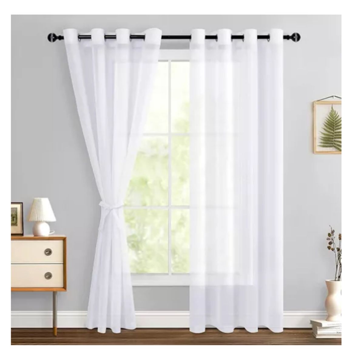 GENERICO - Cortinas Hecha Velo Luvia Con Argolla 150 *225cm 2 Paños