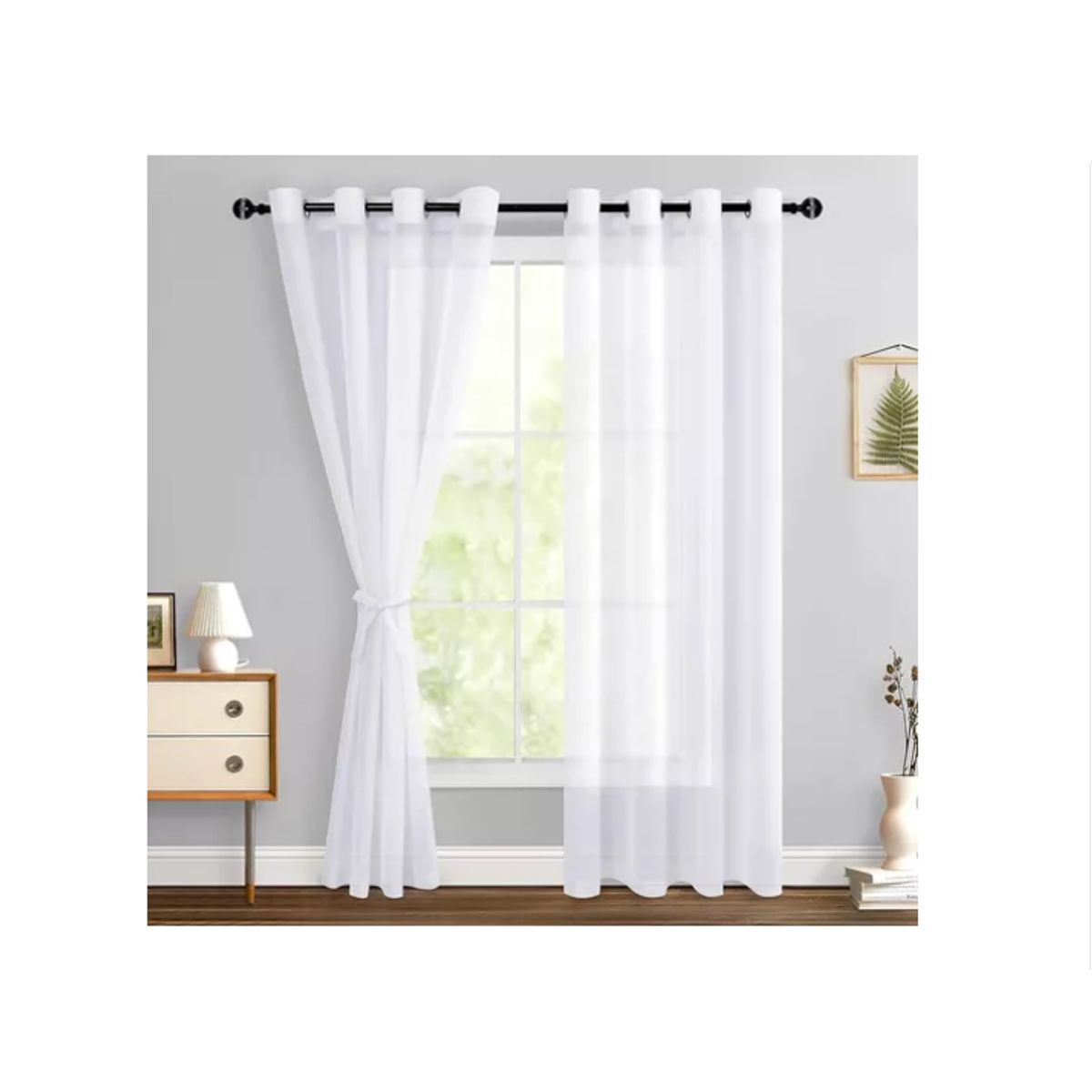 GENERICO - Cortinas Hecha Velo Luvia Con Argolla 150 *225cm 2 Paños