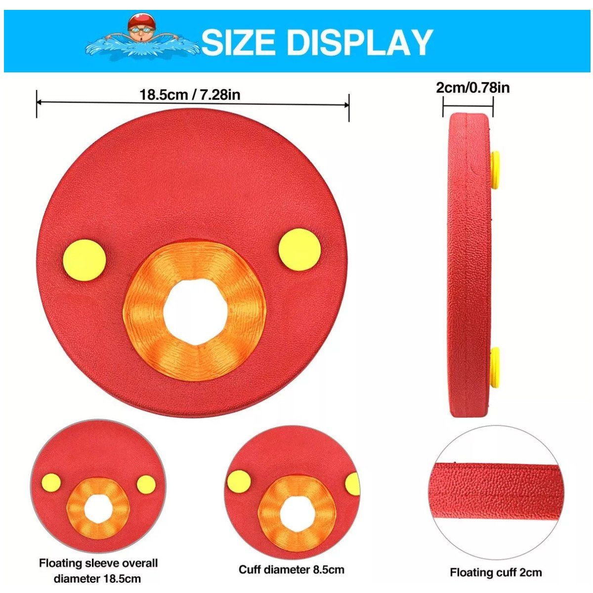 KUANGYE - Discos De Flotador Natación De Brazo para Niños