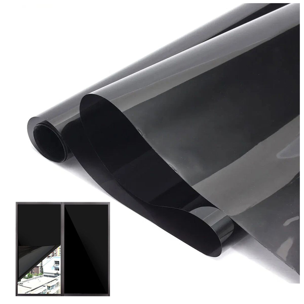 KUANGYE - Vinilos Para Ventanas Lámina Negro Películas Ventanas Anti Uv