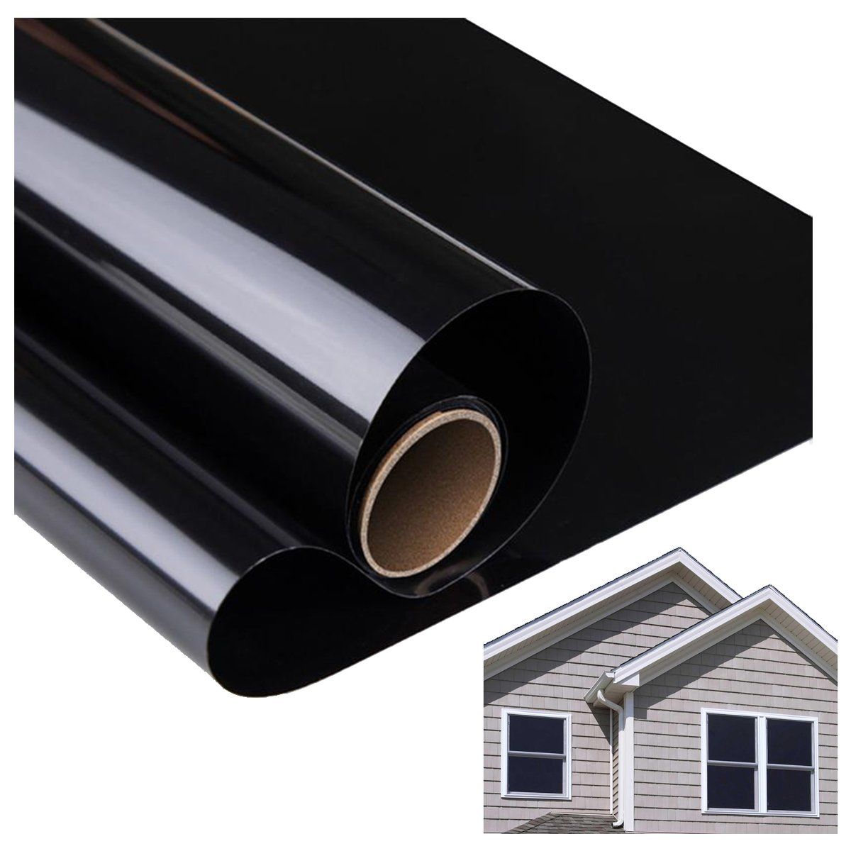 KUANGYE - Vinilos Para Ventanas Lámina Negro Películas Ventanas Anti Uv