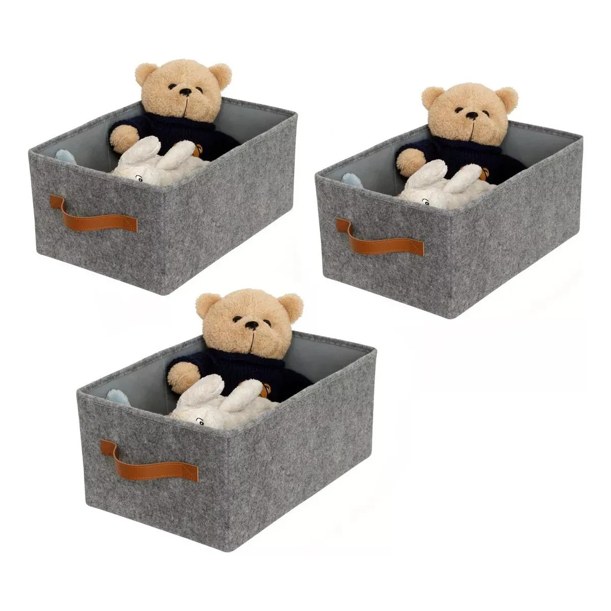 KUANGYE - 3 X Bolsas Organizador Ropa Caja Plegable Asa Almacenamiento