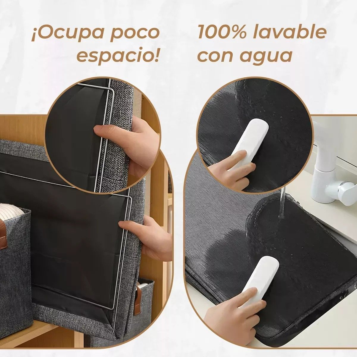 KUANGYE - 3 X Bolsas Organizador Ropa Caja Plegable Asa Almacenamiento