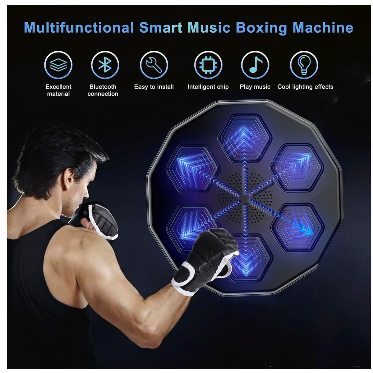 KUANGYE - Maquina De Boxeo Musical Bluetooth Con Guantes