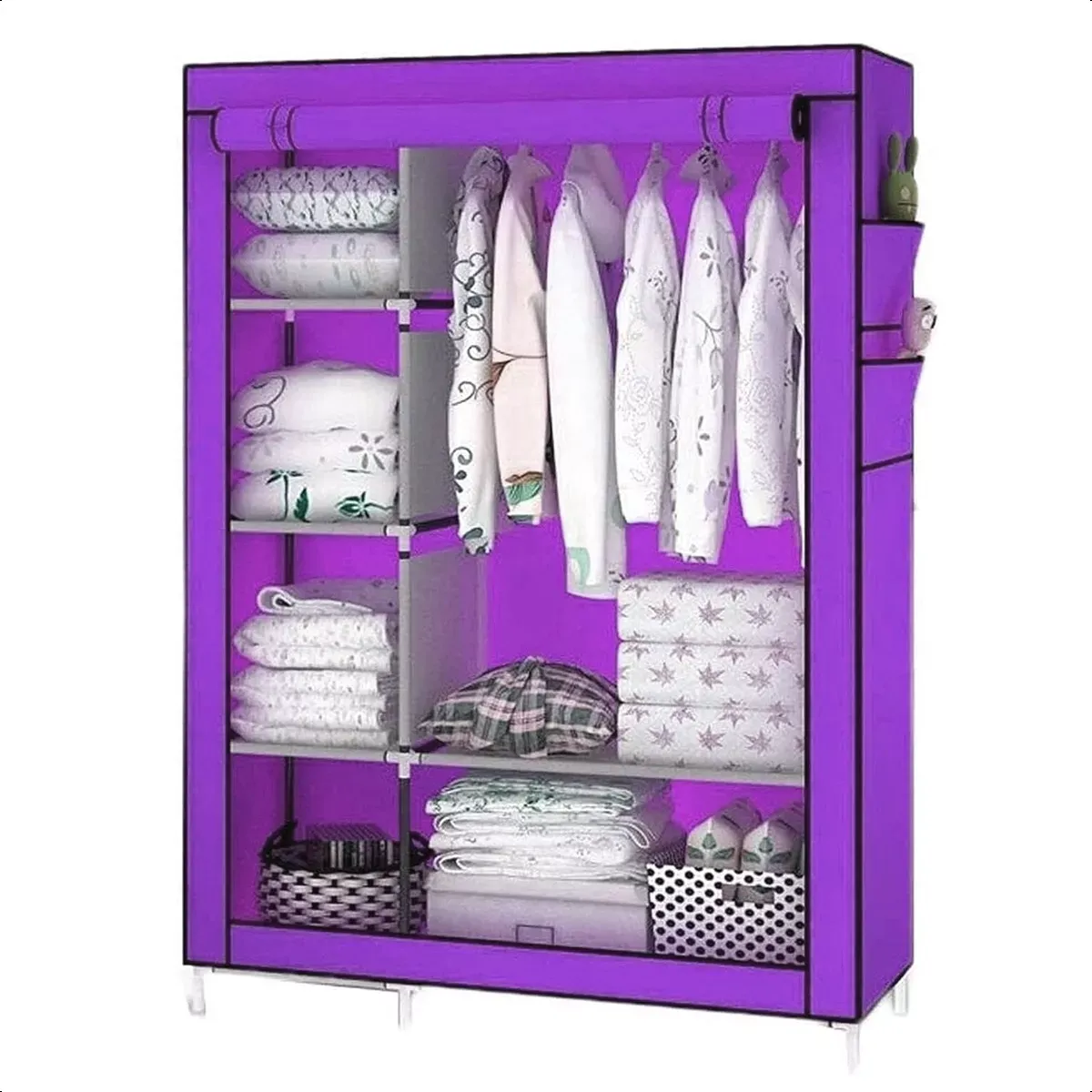 SUPERCENTER - Guarda Ropa Armable Ropero Grande Organizadores 175x105x45cm morado…