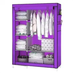 SUPERCENTER - Guarda Ropa Armable Ropero Grande Organizadores 175x105x45cm morado