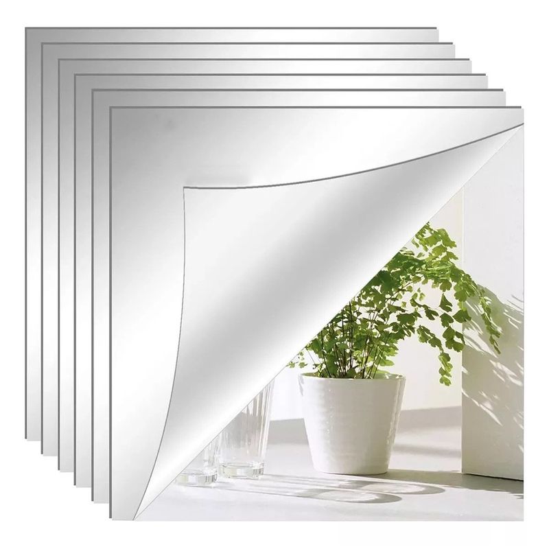 KUANGYE - Juego De Espejos De Pared Acrílicos Con Pegatina, 12 Piezas