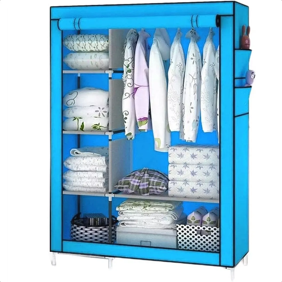 SUPERCENTER - Guarda Ropa Armable Ropero Grande Organizadores 175x105x45cm azul