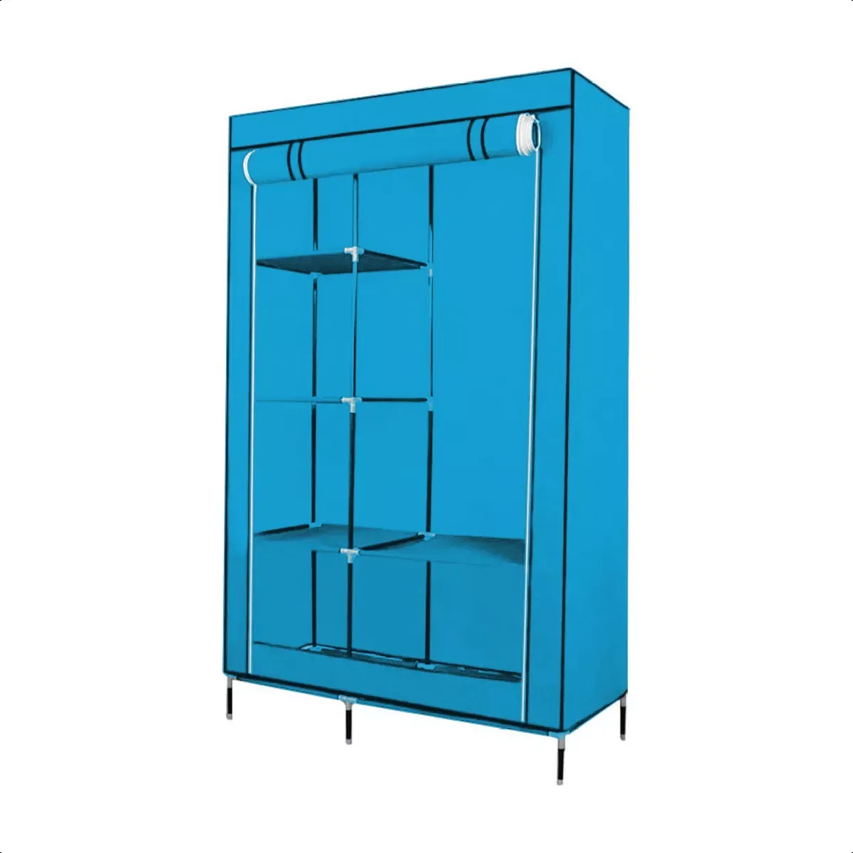 SUPERCENTER - Guarda Ropa Armable Ropero Grande Organizadores 175x105x45cm azul