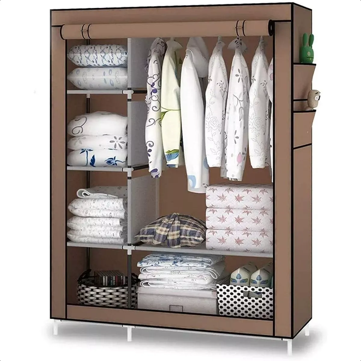 SUPERCENTER - Guarda Ropa Armable Ropero Grande Organizadores 175x105x45cm marrón…