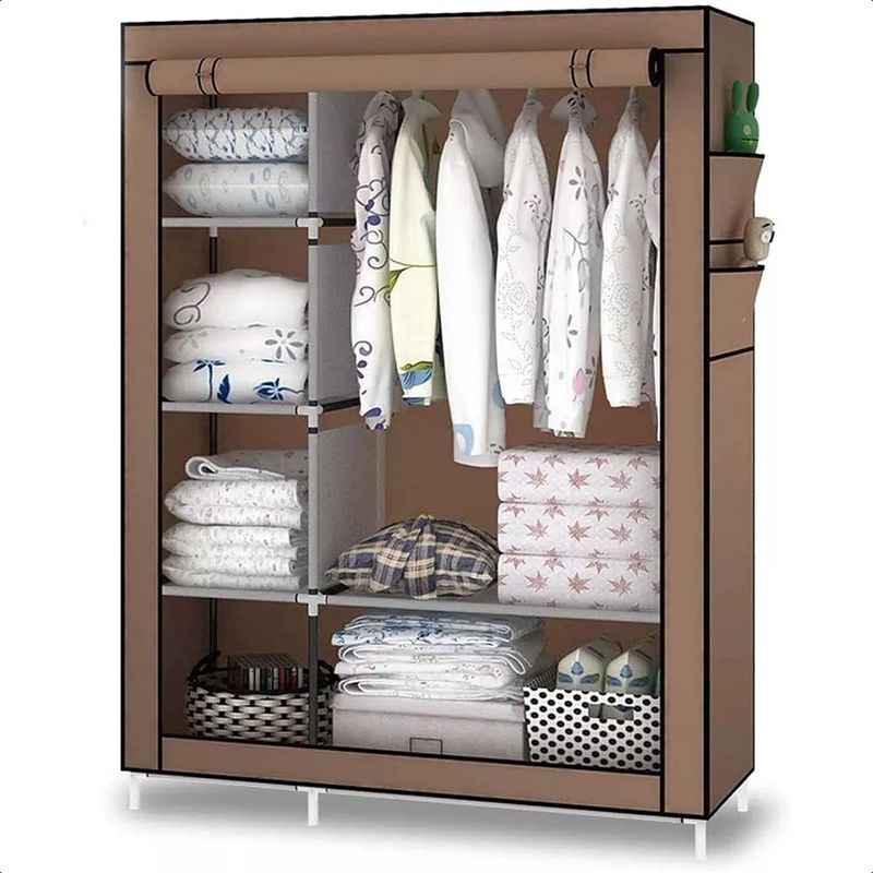 SUPERCENTER - Guarda Ropa Armable Ropero Grande Organizadores 175x105x45cm marrón