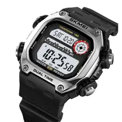 SKMEI - Reloj Hombre Deportivo Luz Alarma Cronometro Resistente Agua