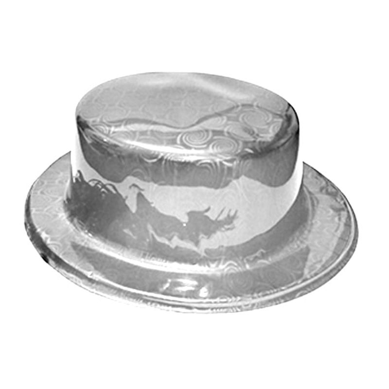 GENERICO - GORRO CHAPLIN CUADRADO BRILLANTE PLATEADO X12 UNI