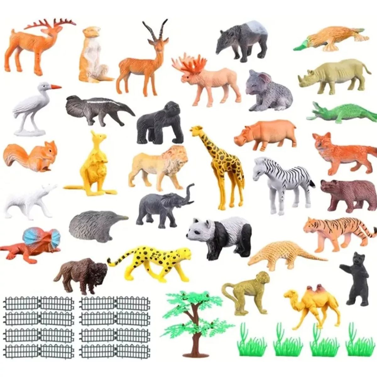 KUANGYE - Set 53 Pcs Animales Salvajes Pvc Figura Juguete