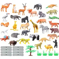 KUANGYE - Set 53 Pcs Animales Salvajes Pvc Figura Juguete