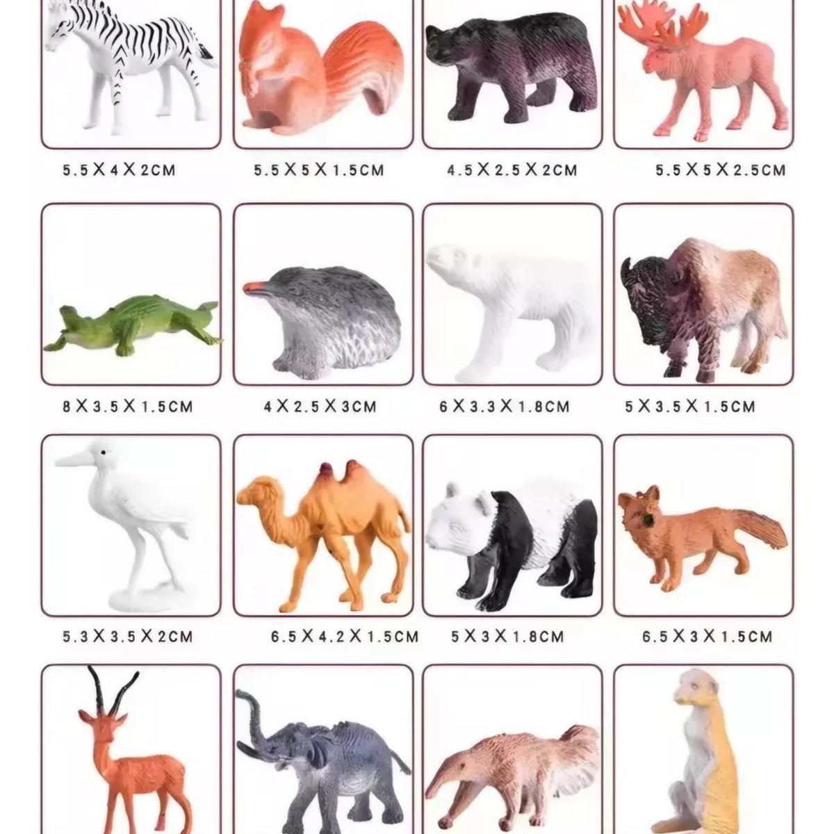 KUANGYE - Set 53 Pcs Animales Salvajes Pvc Figura Juguete