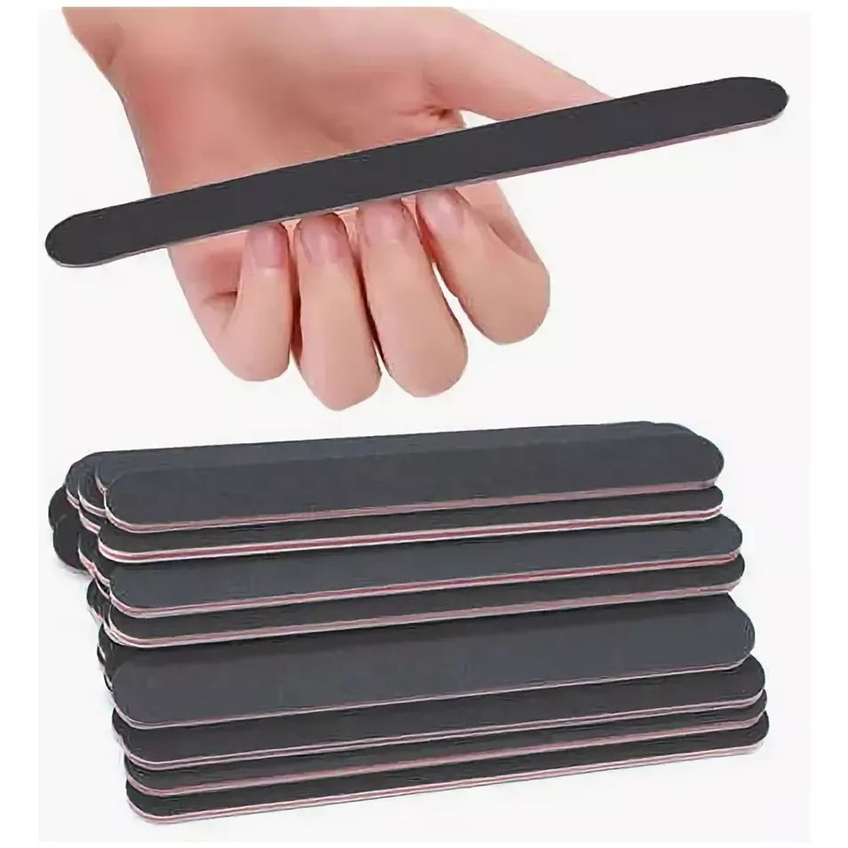 KUANGYE - 50 Limas Profesionales De Uñas Negras (grano Fino Y Grueso)