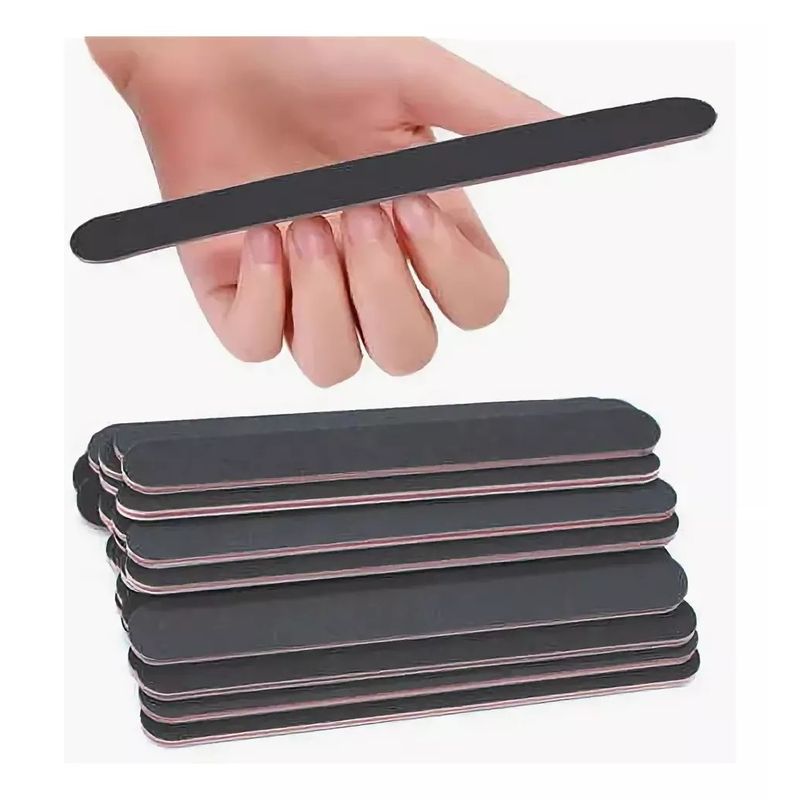 KUANGYE - 50 Limas Profesionales De Uñas Negras (grano Fino Y Grueso)