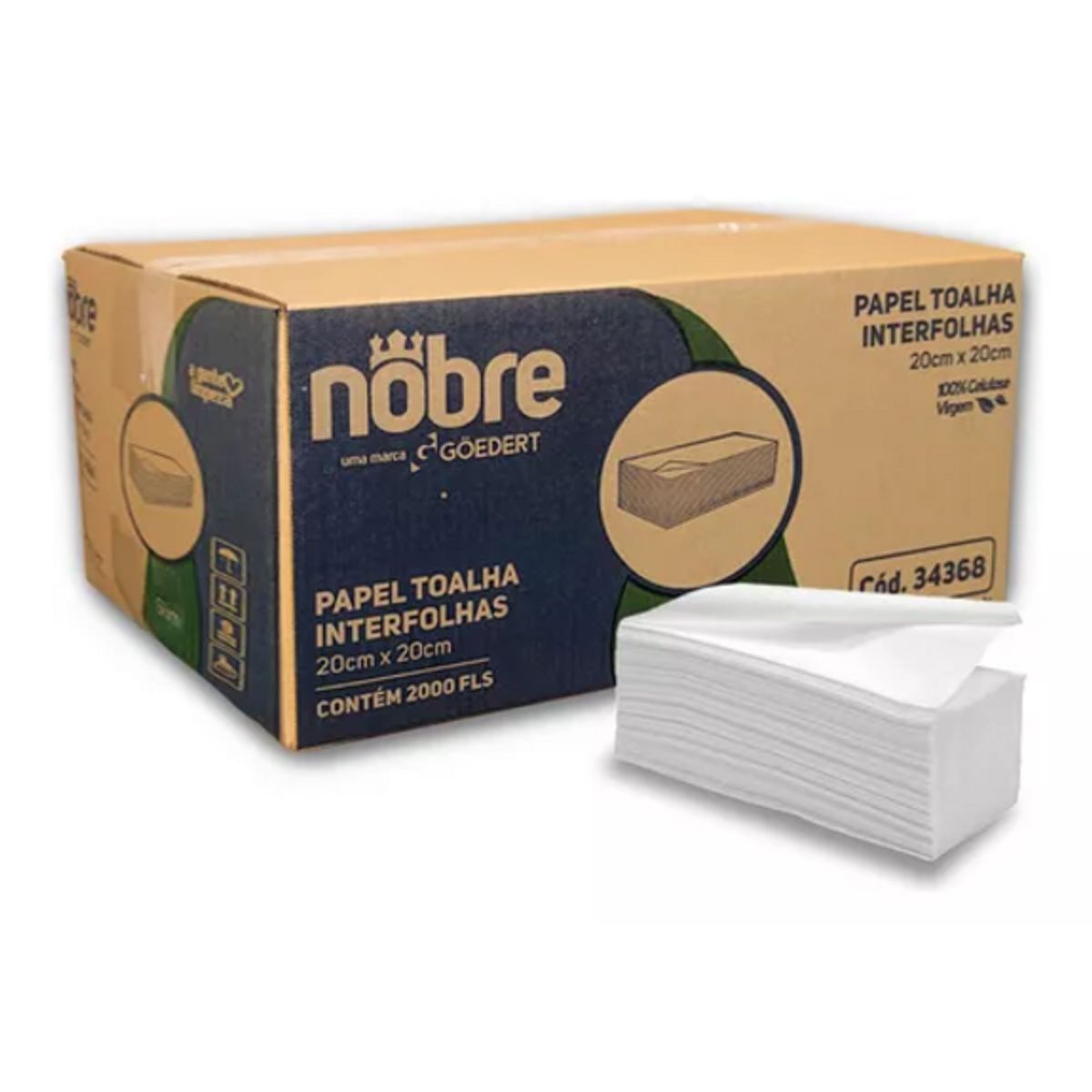 NOBRE - Caja Papel Toalla Interfoliada Suave 6 Packs 2000 Toallas
