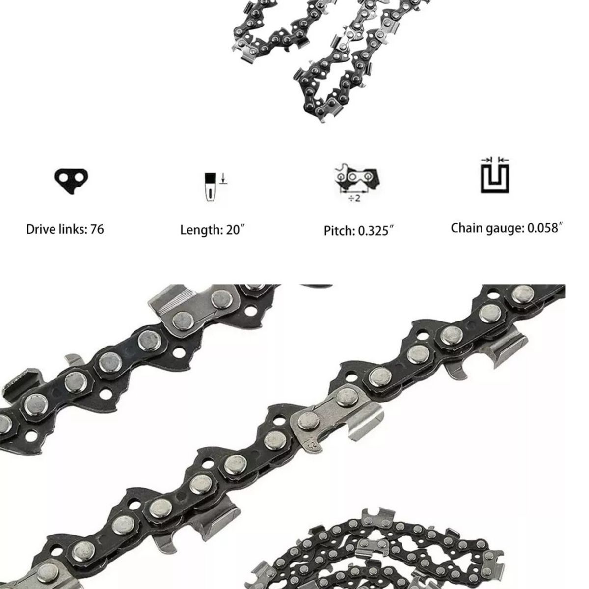 KUANGYE - Cadena Para Motosierra 20 PuLG 0.325/0.05 76 Eslabones