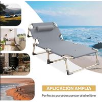 Reposera playa plegable con almohadillla