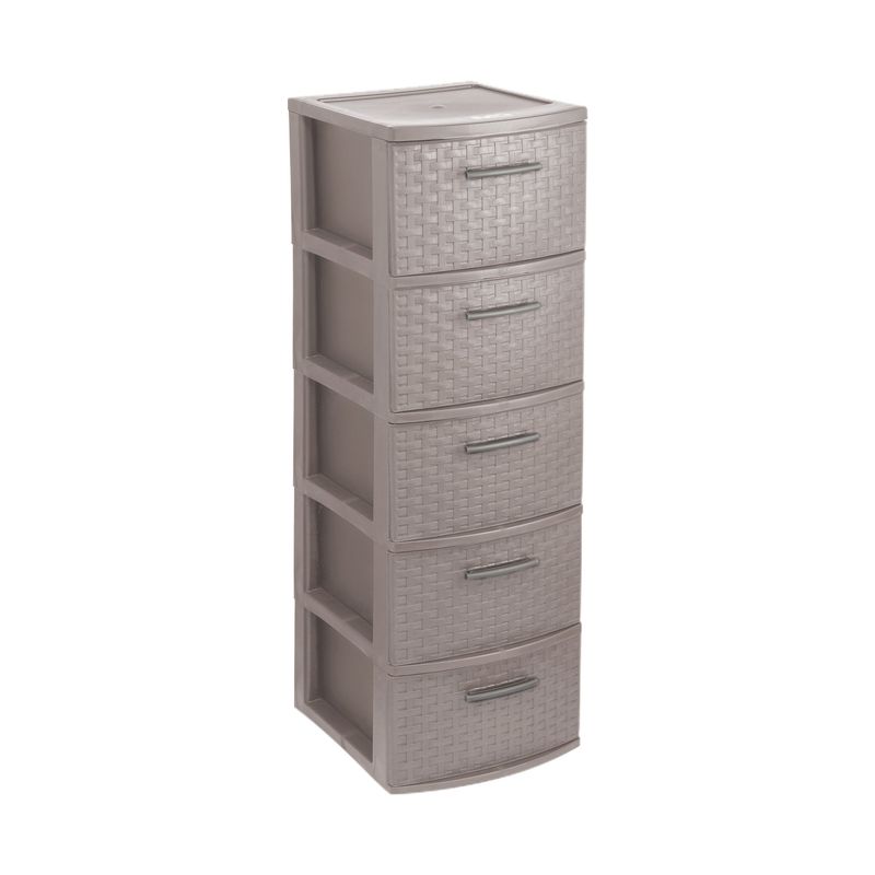 QRUBBER - Cajonero 5 Niveles Infinity Rattán Taupé MQ QRubber