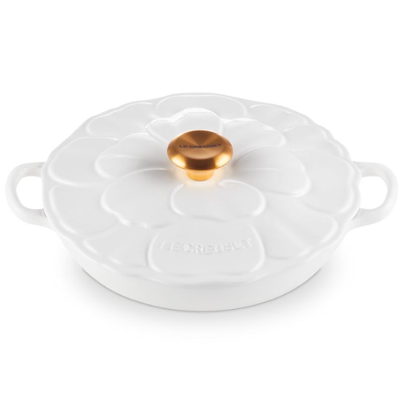 LE CREUSET - Cocotte Baja Petalos White 26 cm Le Creuset