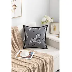 ANGELES DEL HOGAR - Pack 4 Fundas de Cojines Diseño Sebras