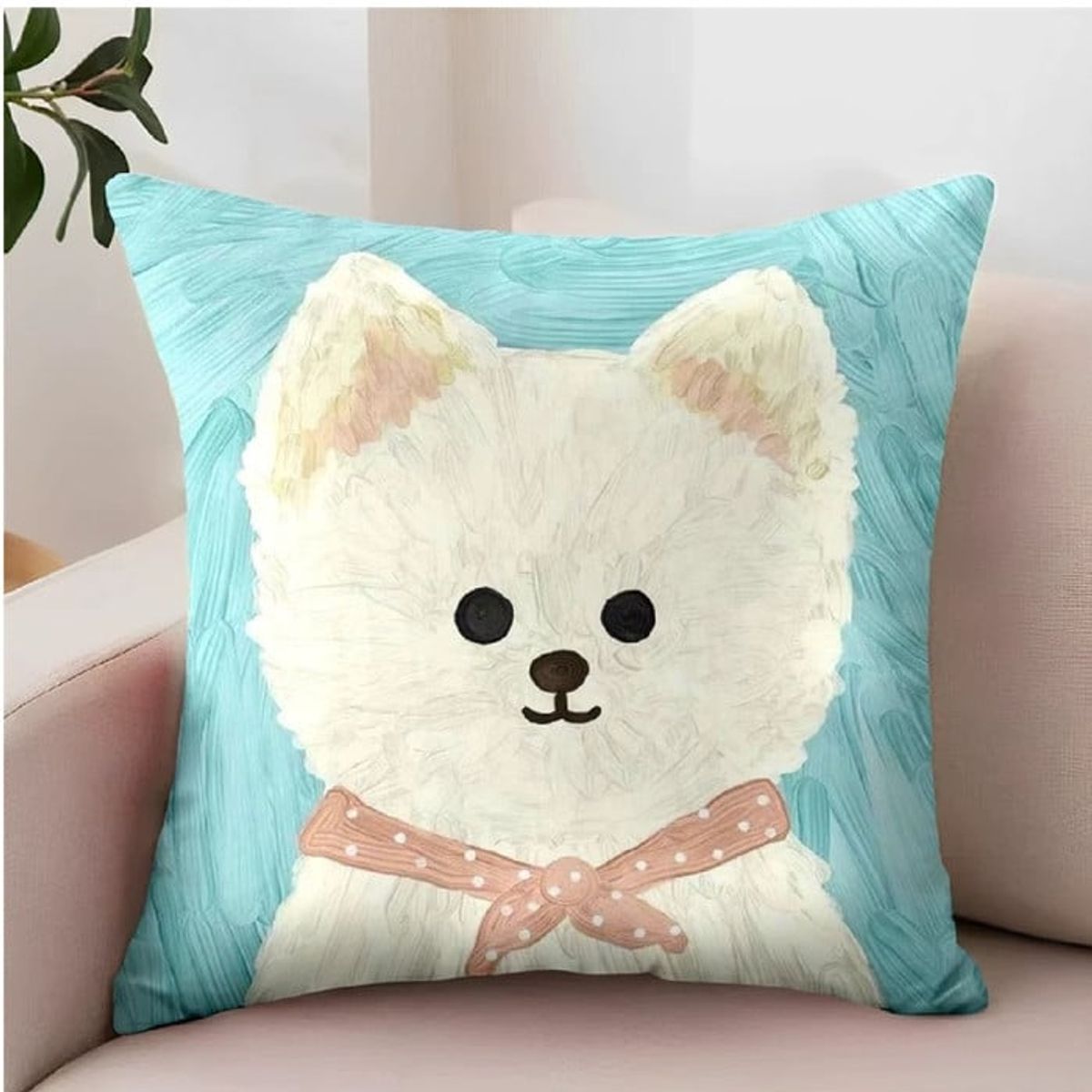 ANGELES DEL HOGAR - Pack 4 Fundas Cojin Estampado De Perrito 45x45