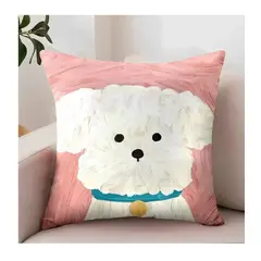 ANGELES DEL HOGAR - Pack 4 Fundas Cojin Estampado De Perrito 45x45