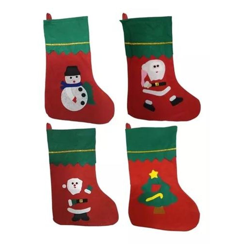GENERICO - Pack x12 botas de Navidad colgantes para decoración navideña