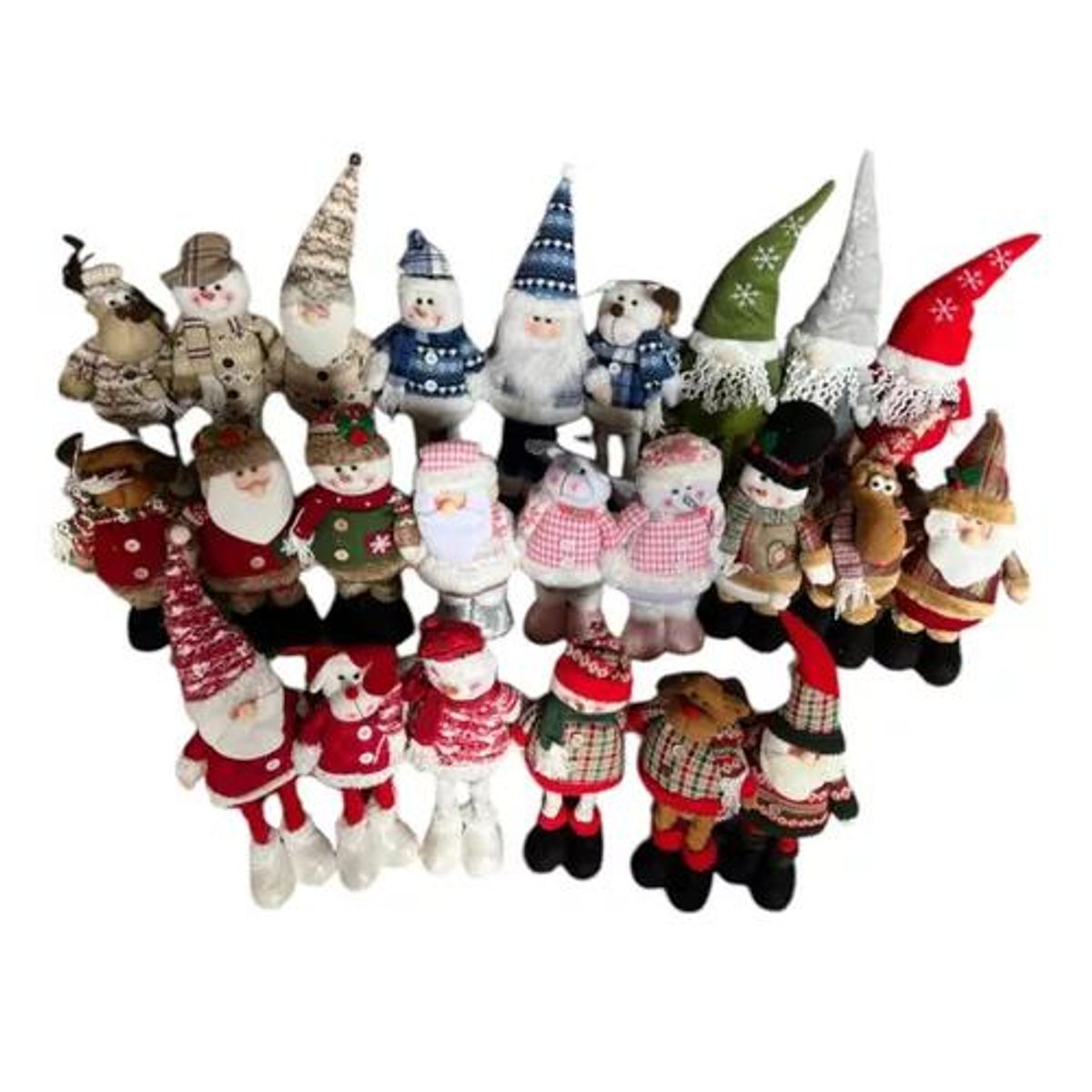 GENERICO - Pack x3 muñecos navideños pata larga pascuero mono nieve multicolor