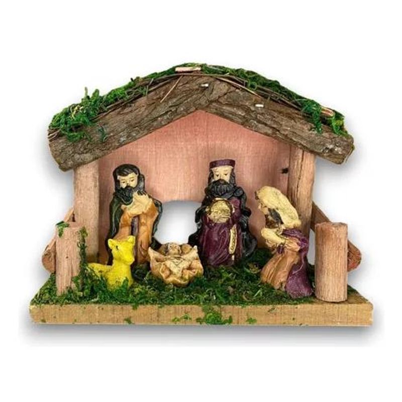 GENERICO - Pesebres navideños nacimiento pesebre de madera 11 cm