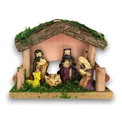 GENERICO - Pesebres navideños nacimiento pesebre de madera 11 cm