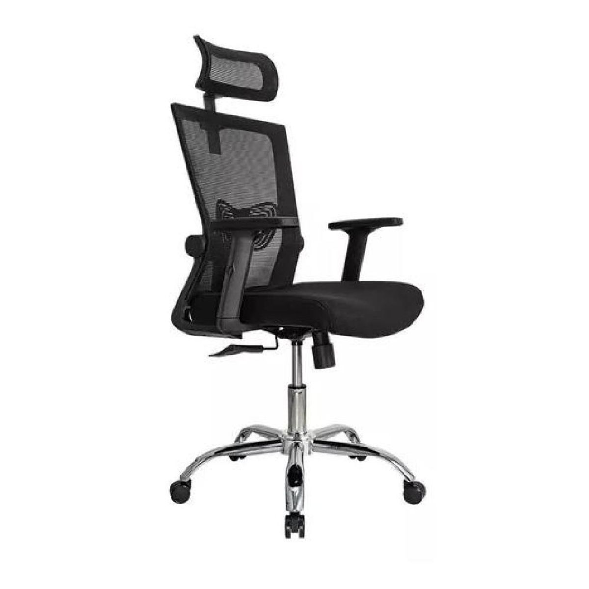 GENERICO - Silla de oficina presidente Ergonomus Delphi base cromada color negro